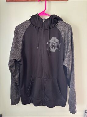 Colosseum Ohio State Two-Tone Black & Gray Full-Zip Hoodie Jacket